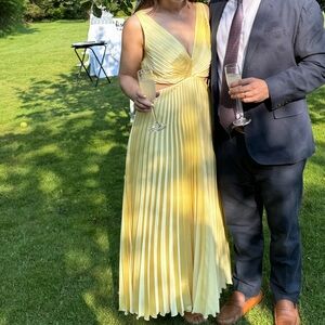 Abercrombie & Fitch Yellow Pleated Dress